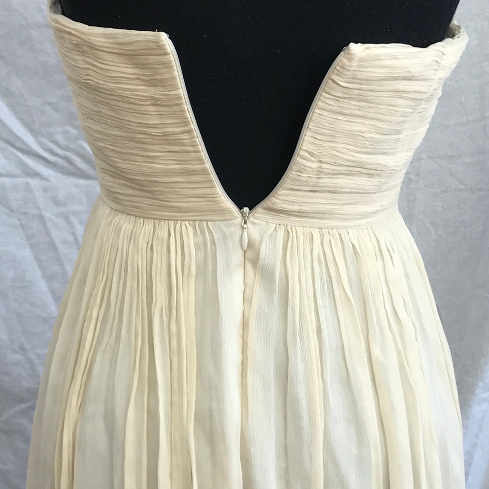 00P J. Crew Ivory V Neck Strapless Wedding Dress - Picture 5 of 6